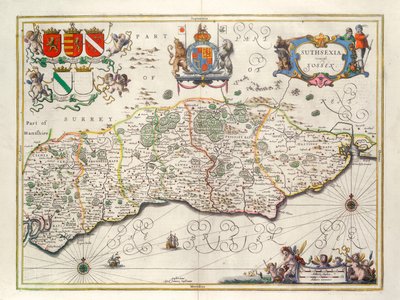 Carte du Sussex - English School